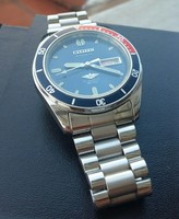 Citizen Automatic Pepsi,  versenkte Krone,  Top Zustand 