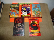 Lot of 5 Video Games VHS Movies Super Mario Bros Mortal Kombat Double Dragon