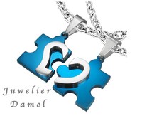 Zwei Blaue XXL Partneranhänger Freundschaftsanhänger mit Gratis Gravur AH405