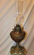 Antique Victorian The Pittsburgh Brass & Copper Oil Kerosene Lamp original glass