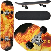 [PRO.TEC] Skateboard 81x23cm [Fire] Stunt Komplett Board ABEC 7 Sport Funboard