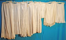 Antique Petticoats And Pantaloons White Cotton Lot Of 8 Pieces