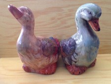 A pair of ducks.colourful ceramic ornaments retro kitch shabby chic farmyard