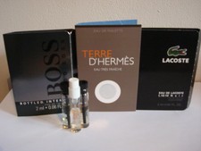 3 X Hugo Boss Terre D Hermes Aftershave Mini Perfume Samples Travel Size Vials