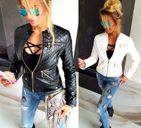 Damen Kunstleder Jacke Bikerjacke Damenjacke Übergangsjacke Große S M L XL K12