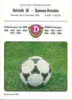  EC 1985/86 Dynamo Dresden – HJK Helsinki