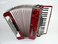 {///*} ♫ ♪ WELTMEISTER "Stella" Akkordeon, 80 Bass, Rot Perlmutt ♫ ♪