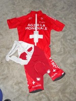 Original Vermarc Schweizer Meister Team AG2R Trikot Set (Hose + Jersey)