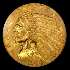1914 $2.50 Indian Gold Quarter Eagle - Ms-61 Ngc Key Date! Attractive Coin!