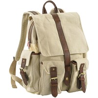 Xcase Canvas-Rucksack mit Lederapplikationen