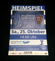 MSV Duisburg - Dynamo Dresden Postkarte Saison 2014/2015