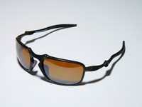 OAKLEY BADMAN PEWTER w/ TUNGSTEN IRIDIUM POLARIZED incl SOFT VAULT CASE x-metal