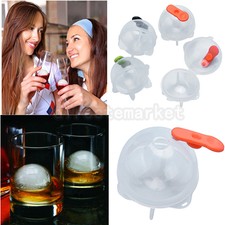 4Pcs Whiskey Ice Cube Ball Maker Mold Sphere Mould Party Tray Round Bar Silicone