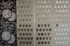 1962-2016 P,D,S Jefferson Nickels Complete 113 Coin Set w/Albums Vf-Bu