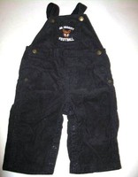 Gymboree boys Little Rookie football tiger navy corduroy overalls pants 3-6 mo