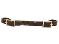 Western Kinnriemen Curb Strap Double Rotbraun