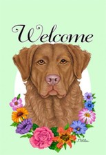 Garden Indoor/Outdoor Welcome Flag (Flowers) - Chesapeake Bay Retriever 630701