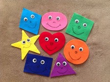 "Cute 8 Shapes" handmade felt/ flannel board children fun set