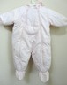 baby girls size 6/9 month LIGHT PINK WHITE tiny check SNOWFLAKE POCKET SNOWSUIT 