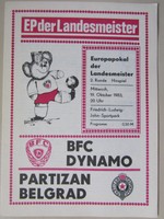 Programm EC der Landesmeister 83/840 / BFC Dynamo - Partizan Belgrad
