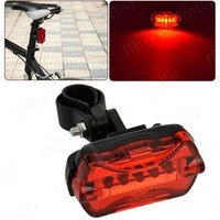 5 LED Fahrrad Rücklicht Fahrradlicht Leuchte Warnung Lampe Rücklampe Rot 9751