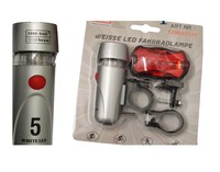 Fahradbeleuchtung, Front+Rückstrahler Fahradlampe 10 LED 's Fahrradbeleuchtung