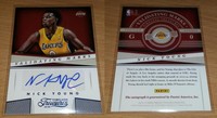 Nick Young Validating Marks Sapphire AU Autograph #/5