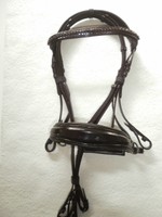 Trense STRASS/LACK , Schwarz , schwedisch, Gripzügel, Gr. COB, SALE