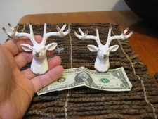 Set/2 Deer Antler Design Pulls Knobs Decorative Nature Theme Resin & Metal
