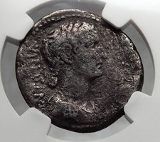 CLAUDIUS & ANTONIA Mark Antony Daughter 41AD Tetradrachm Roman Coin NGC i60089