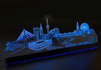 Hamburg Skyline beleuchtet LED HSV Meine Stadt Mein Verein Deko Acrylglas Fans