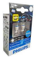 Philips X-treme Vision LED CeraLight 360° T10 (W5W Offroad) 8000K  127998000KX2