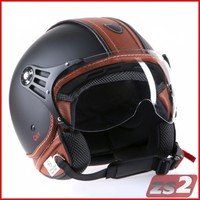Jethelm, Motorradhelm, Rollerhelm, Matt Schwarz, Leder Neu S, M, L, XL von CMX