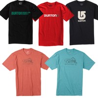 Burton Herren-T-Shirt Baumwolle Kurzarm Logo Road Trip Classic Mountain Script