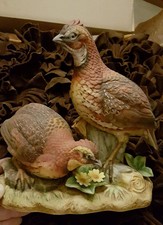 Vintage Bob White Quail Figurine Andrea by Sadek Beautiful Bird w/wooden stand
