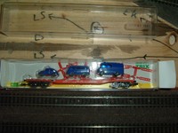 Spur N * Flachwagen mit 3 THW Fahrzeugen von Trix 15233 * NEU *