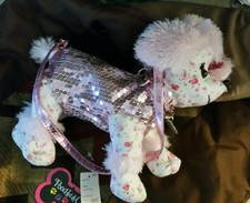 Poochie & Co Pink/White Flower Poodle Sequin Sparkle & Strap Puppy Dog Purse
