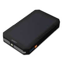 AUKEY Solar Powerbank 12000mAh,Output mit AiPower Technologie und Taschenlampe 