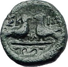 SKIONE in MACEDONIA 400BC Very RARE Ancient Greek Coin Female Eagles i58080