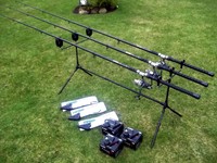 3 KARPFENRUTEN 3,50m 3 FREILAUFROLLEN ROD POD BISSANZEIGER ANGELSET KARPFENSET