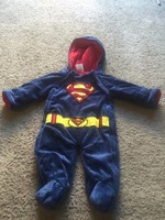 Super cute little boys infant size 0-3 months Superman snowsuit unionsuit blue