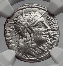Roman Republic ROME vs Greek Seleukid King ANTIOCHOS III Silver Coin NGC i60208