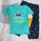 NWT 18 Mon Carters Pajamas Shirt Pants Shorts Submarine Little Cruiser Boys 3 pc