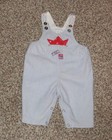 Baby Boys Blue White Striped Overalls Red Bandana Pocket Top 3-6 Month EUC 