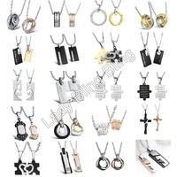 Set 2 Stück Partnerketten Anhänger Paar Ketten Pärchen Ehepaar Edelstahl Love