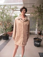 TCM - toller Steppmantel, verdeckte Knopfleiste, beige,Strickbündchen, Gr. 38/40