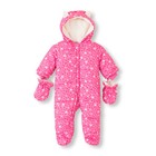 New Childrens Place Baby Girl Winter Ski Heart Snowsuit Size 3-6 Months Pink