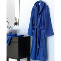 CASSERA CASA Bademantel Gr. L/XL Saunamantel 100% Baumwolle blau NEU