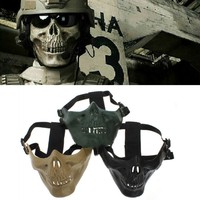 Militär Paintball Softair Schädel Totenkopf Maske Mundschutz Halb Gesichtsmaske 