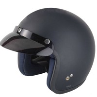 VCAN V500 MATTES SCHWARZ OFFENES GESICHT ROLLER CRUISER MOTORRAD HELM